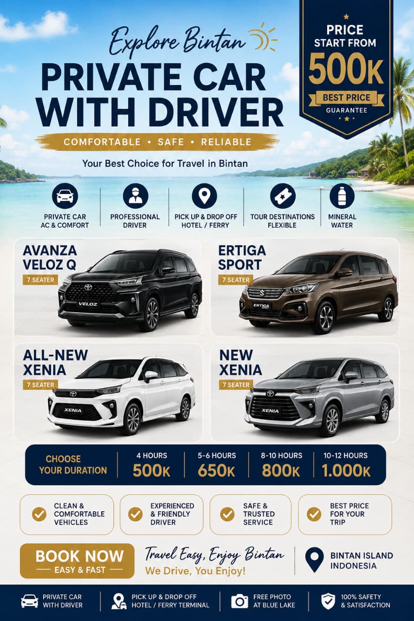 Image 🚗 Private Car with Driver in Bintan island - taxi service   Book via WhatsApp +62-823-8598-6151