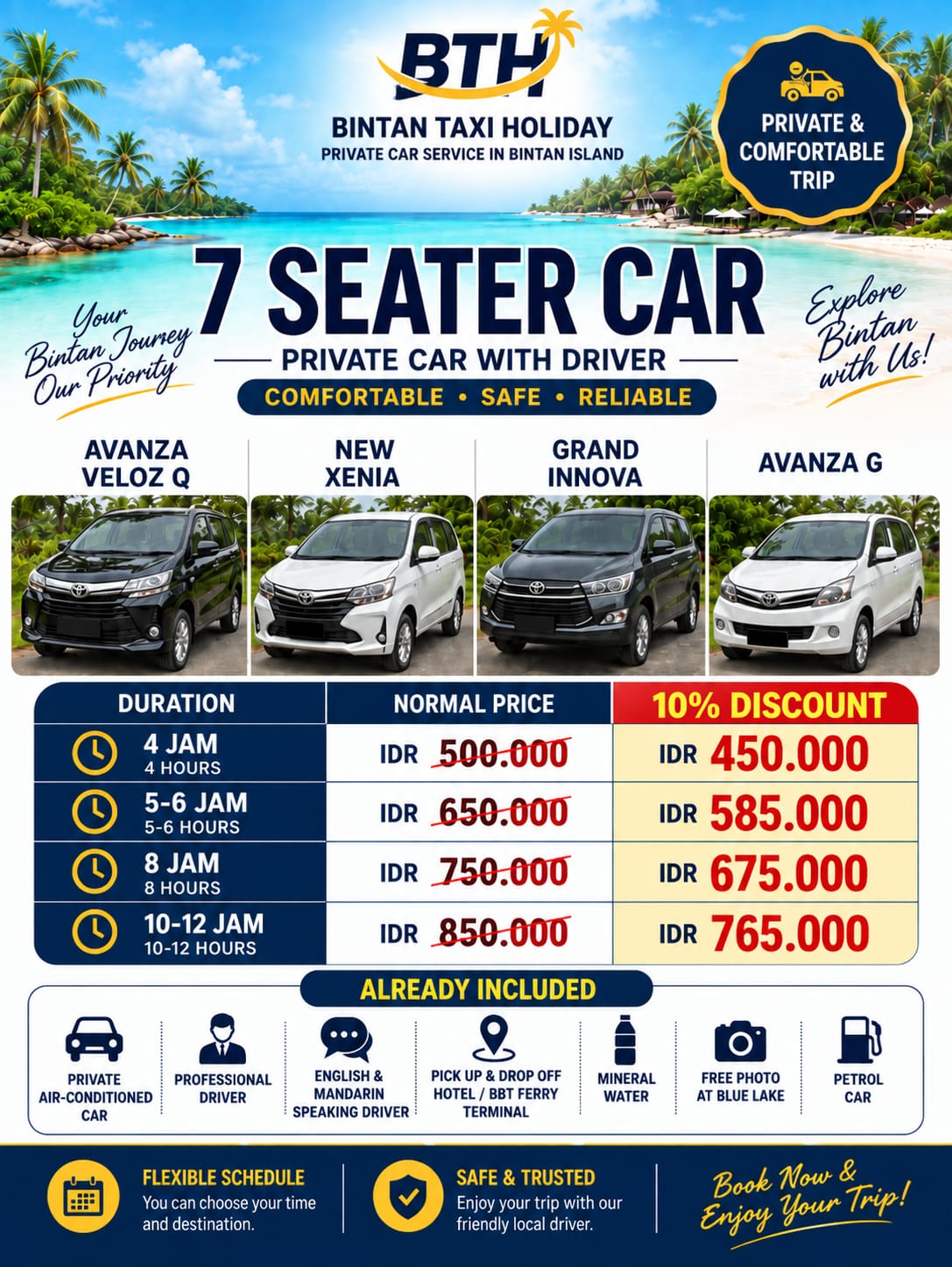 Image 🚗 Private Car with Driver & Taxi service- Bintan Taxi Holiday Book your Bintan tour now and enjoy 5% OFF! | Book via WhatsApp +62-823-8598-6151