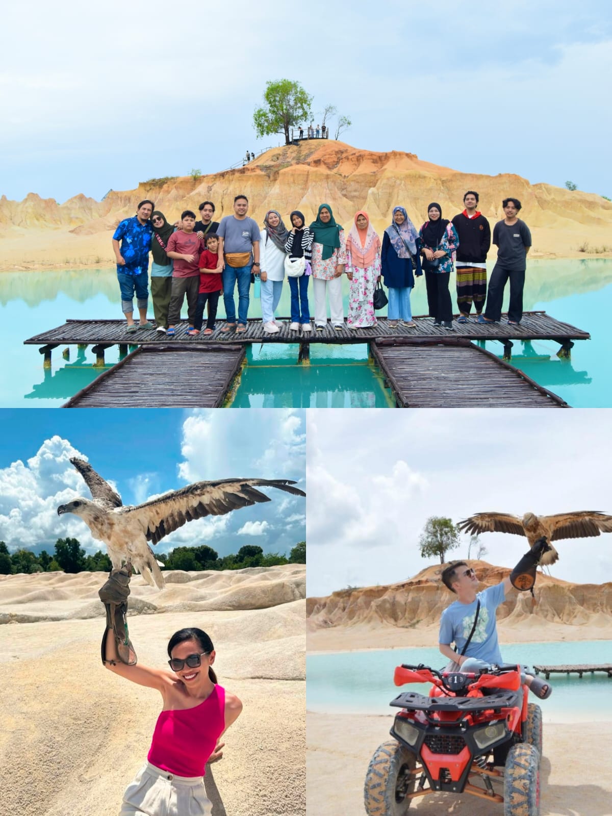 Image blue lake and desert