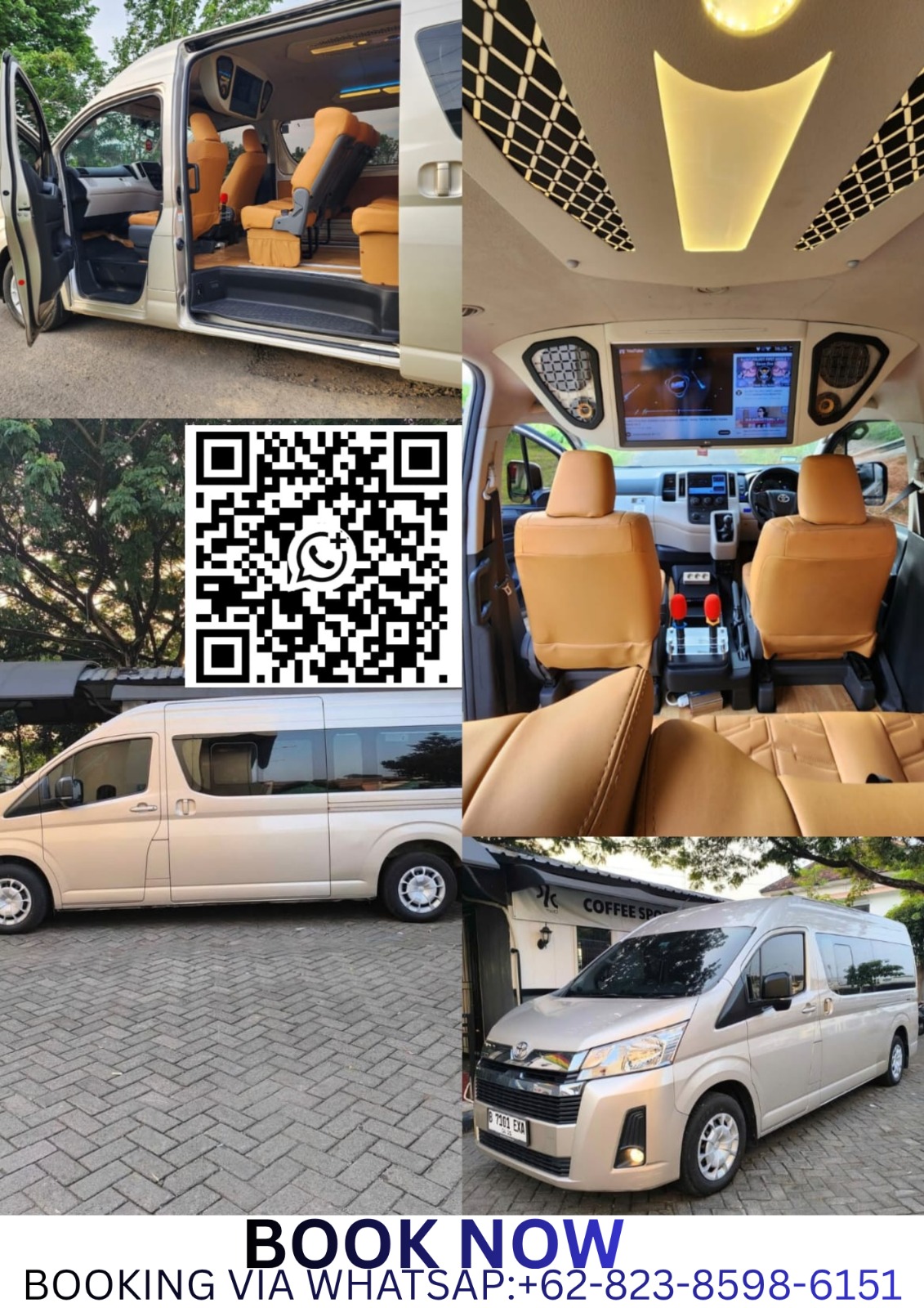 Image AVAILABLE RENTAL MINIVAN HAICE COMUMTER 1/14-SEATER 5-6 HOURS /IDR.1.200.000 ONE DAY TOUR 1.500.000 CAN CONTACT US +62-823-8598-6151
