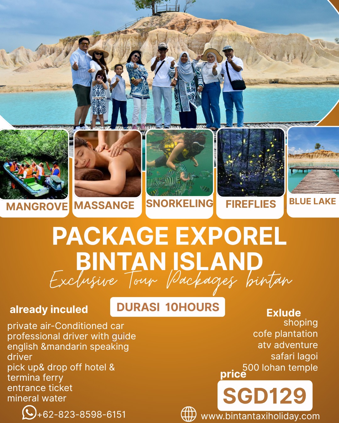 Image Tour package private| blue lake + massage+ snorkeling + fireflies tour + mangrove tour