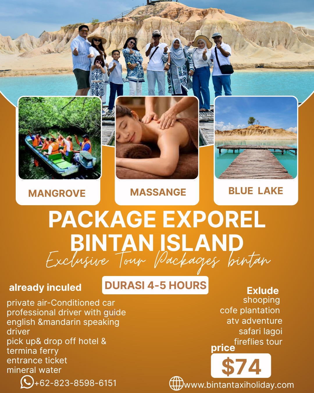 Image  private tour | mangrove + massage + blue lake| book now for 14may-17may contact via WhatsApp +62-823-8598-6151