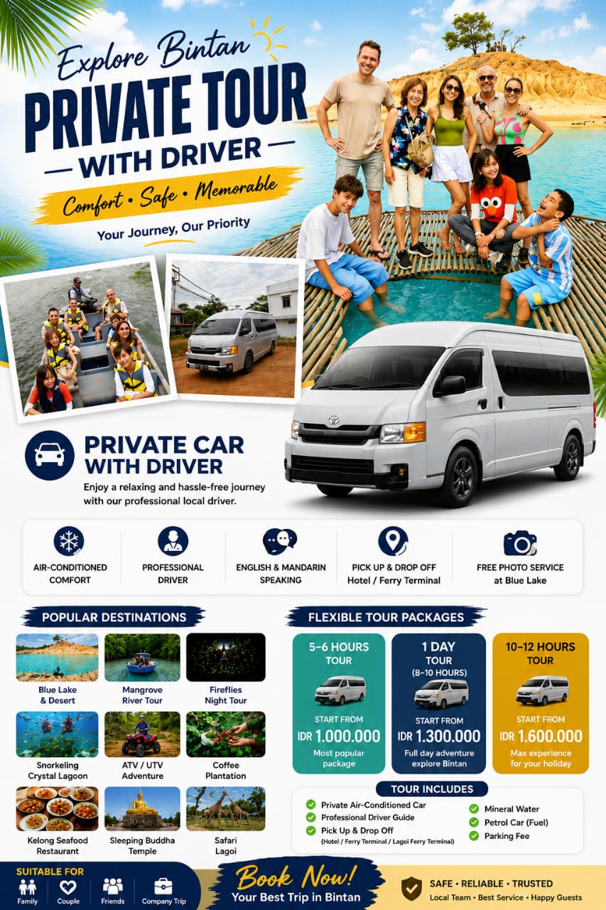 Image EXPLORE BINTAN ISLAND | PRIVATE TOURS & TRANSPORTATION contact via +62-823-8598-6151
